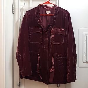 Loft velvet utility jacket large